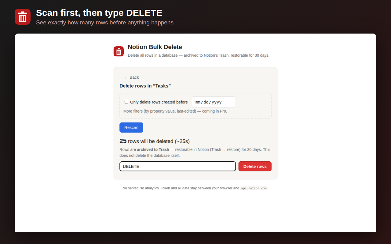 Confirm step